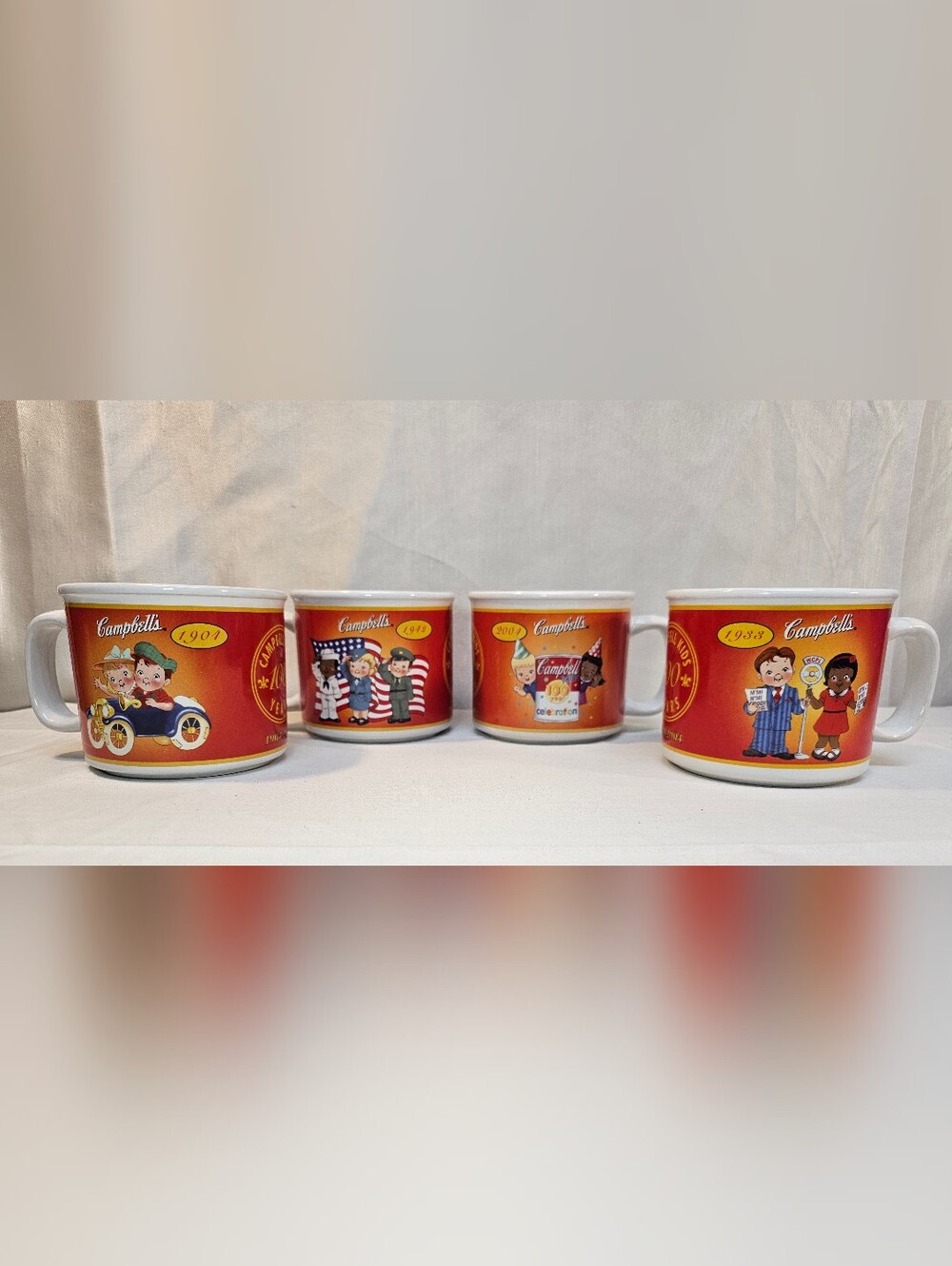 2003 Campbell's Soup Kids 100th Celebration Ceramic Mugs